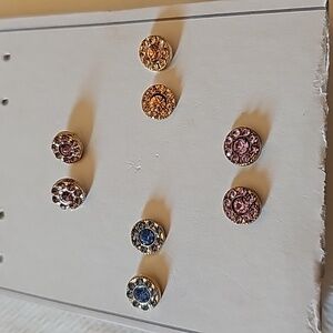 Multi color earrings 4 pairs